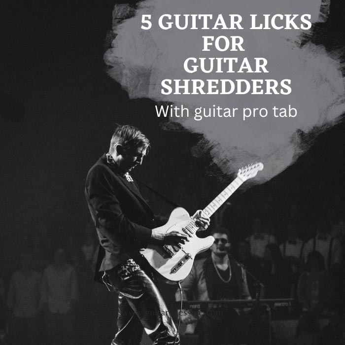 Shredding guitar licks