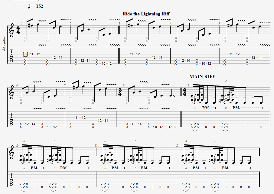 Metallica Riffs for Beginners